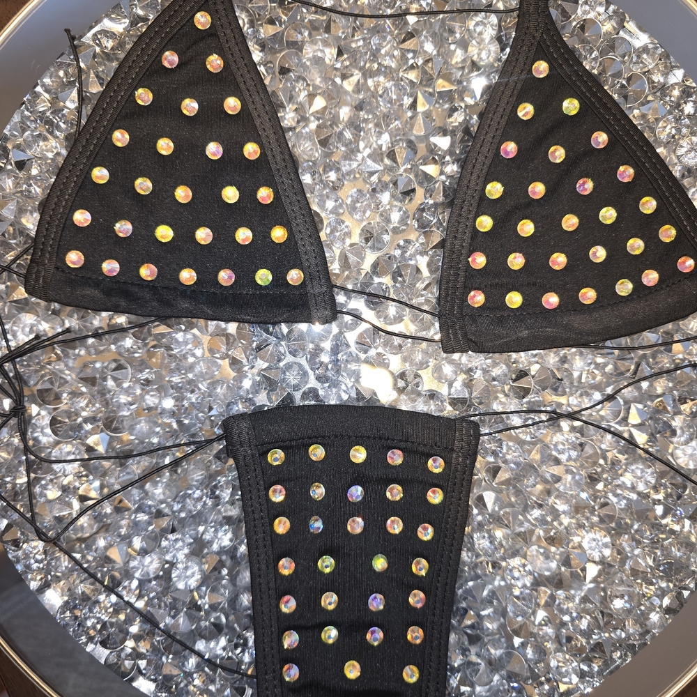 Black Bikini with Colorful Studs
